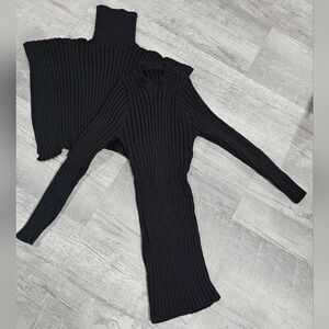 & Other Stories Black Ribbed Turtleneck Sweater